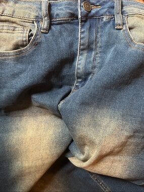 Machine Navy Blue Denim Jeans with Metal Button